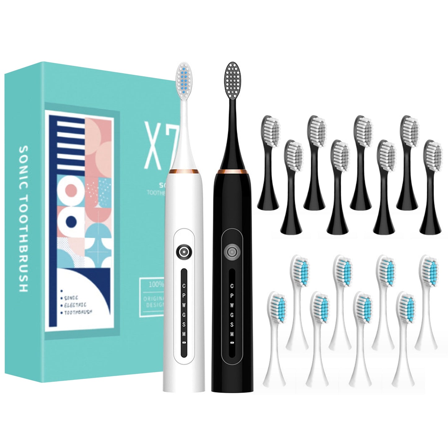 Sonic Toothbrush for Adults with 6 Modes and 8 Replacement Toothbrush Heads / 42000 rpm