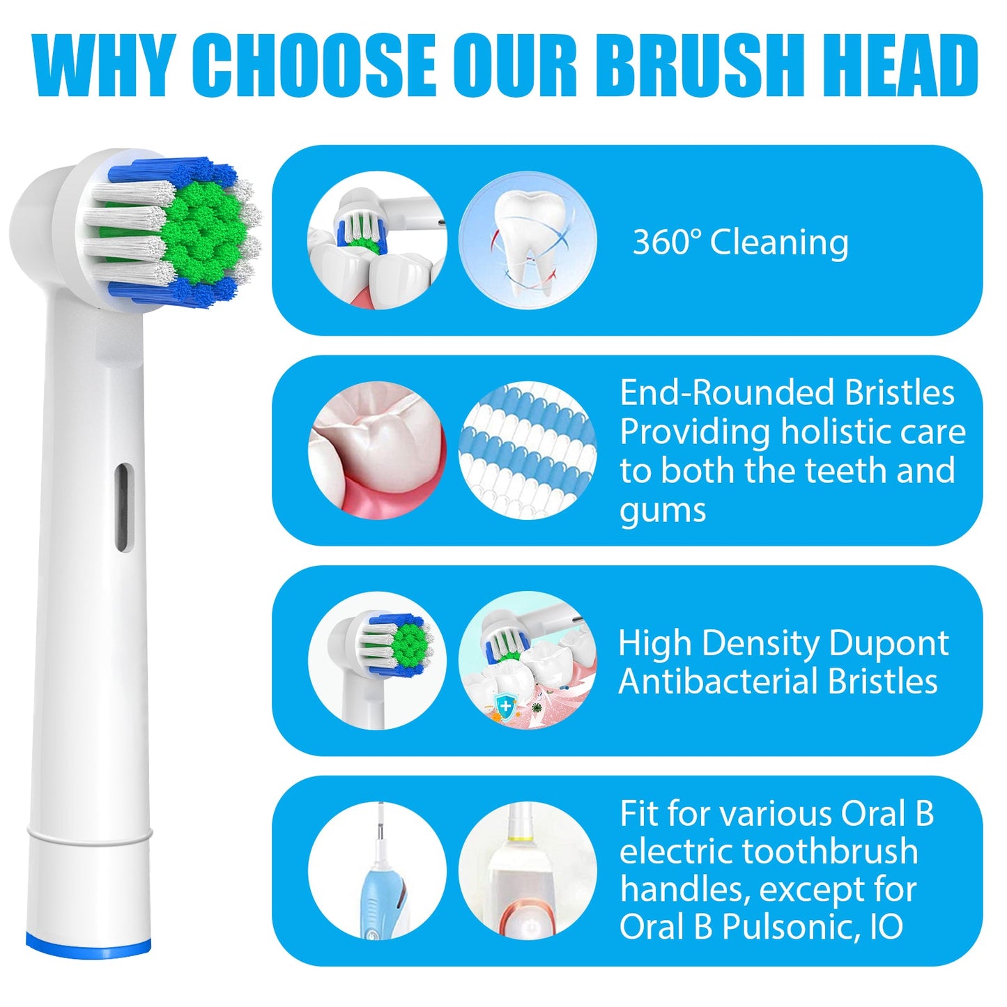 4/8/12/20 Pcs Replacement Electric Toothbrush Heads  Refill 7000/Pro