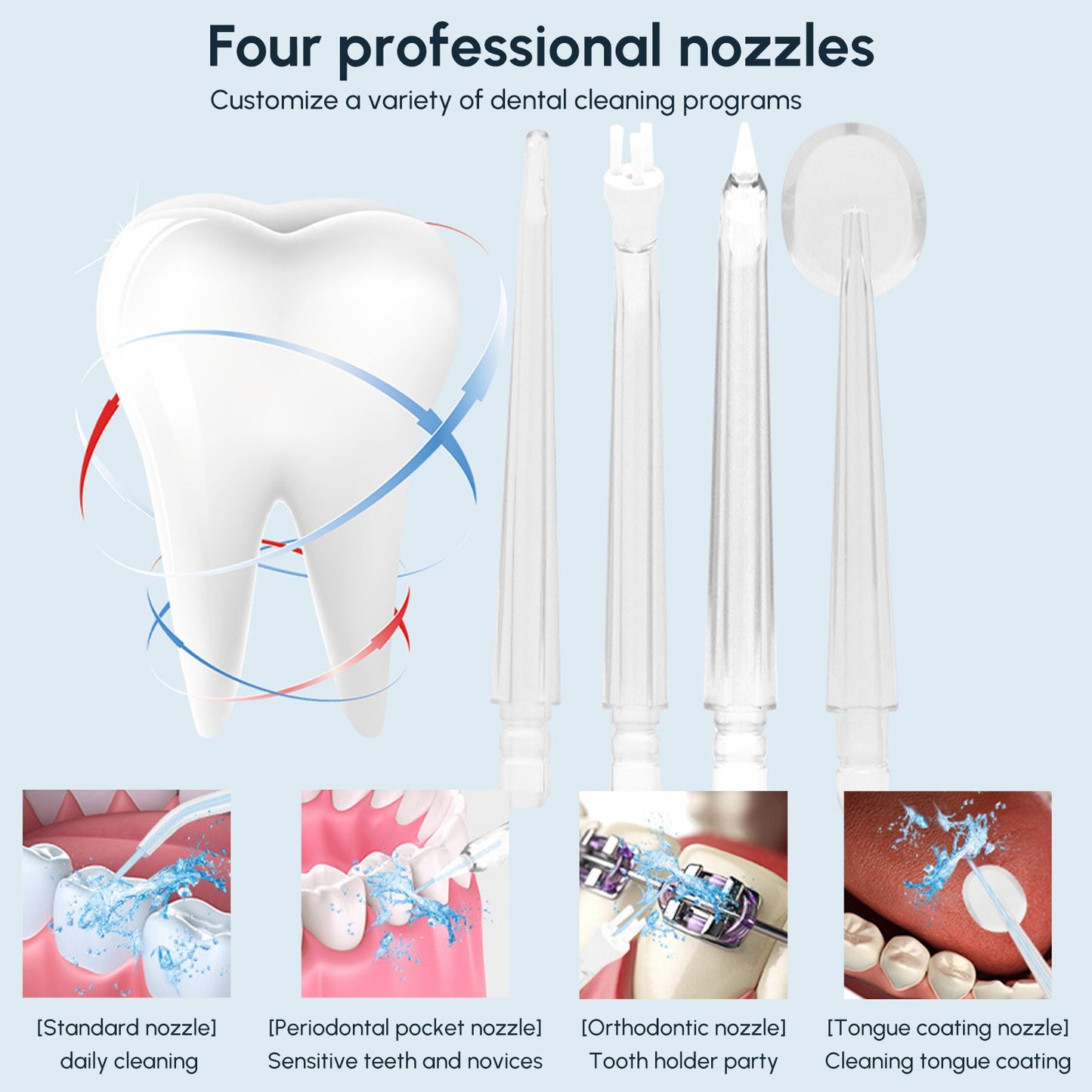 Cordless Water Dental Flosser Rechargeable Oral Irrigator for Teeth