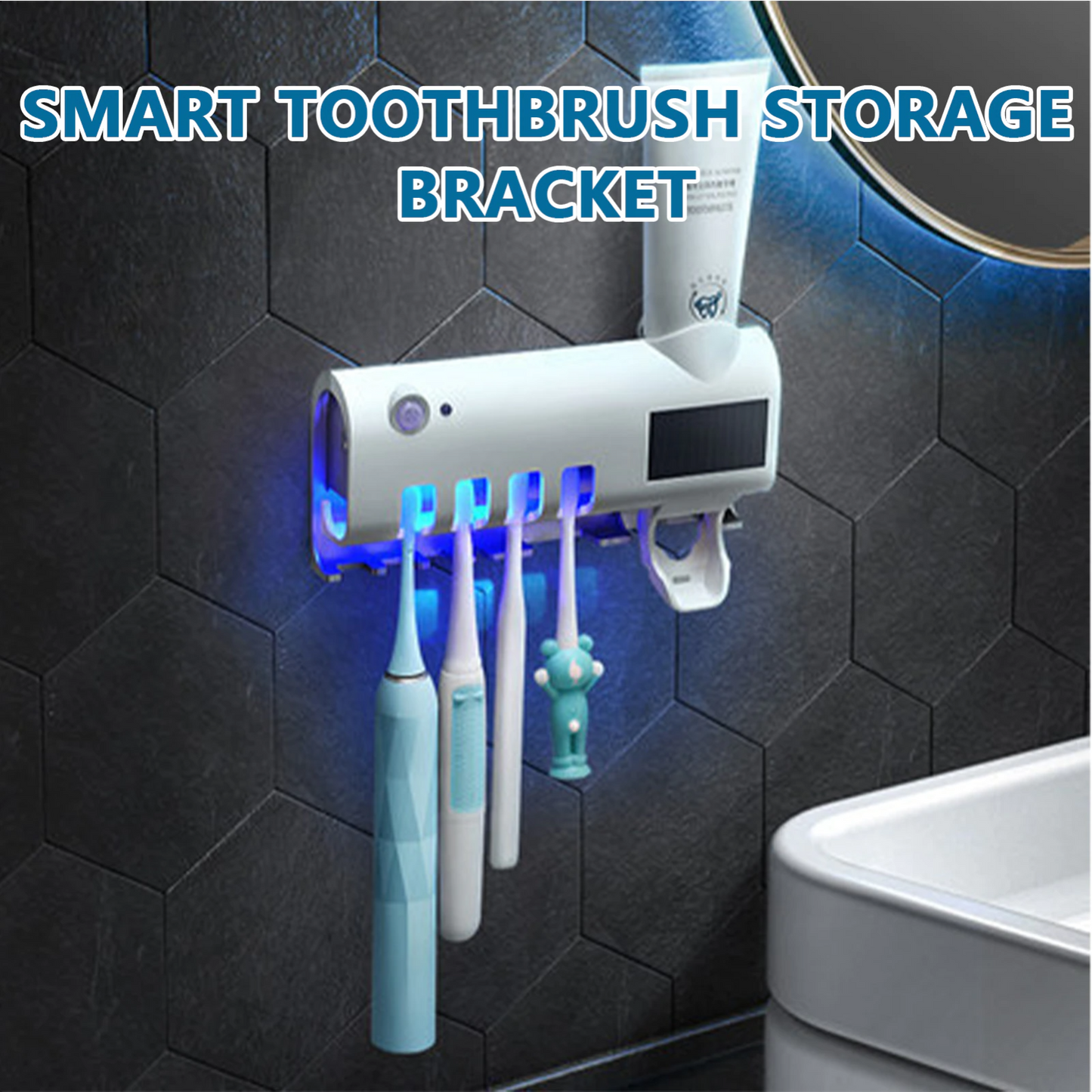 UV Light Sterilizer Toothbrush Holder Cleaner & Automatic Toothpaste