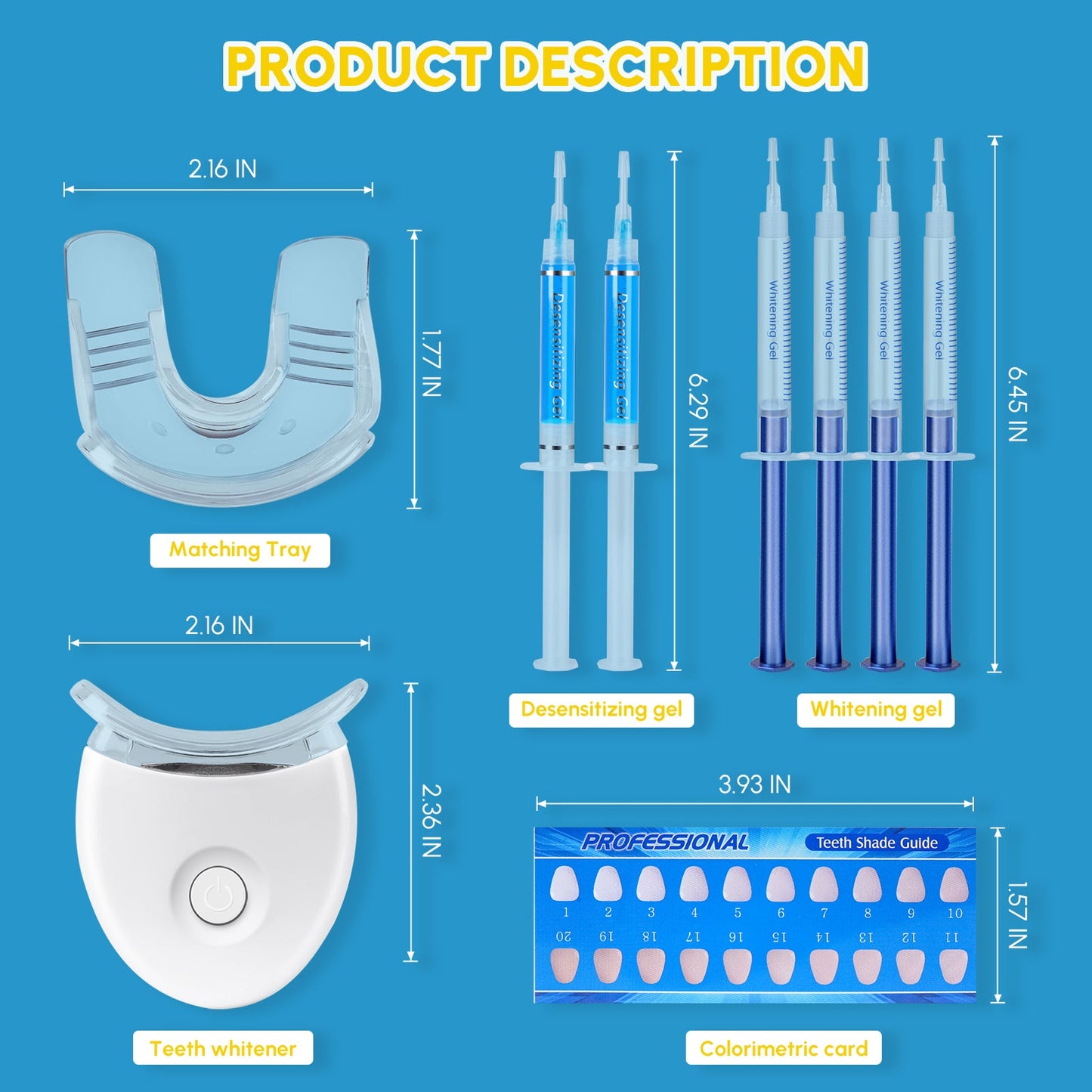 Whitening Kit for Sensitive Teeth Oral Care Includes LED Light 4