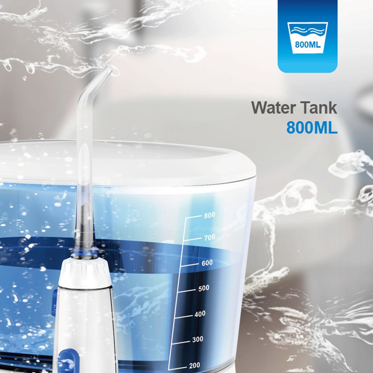 Oral Irrigator Teeth Water Flosser Waterproof 800ml Volume Reservoir