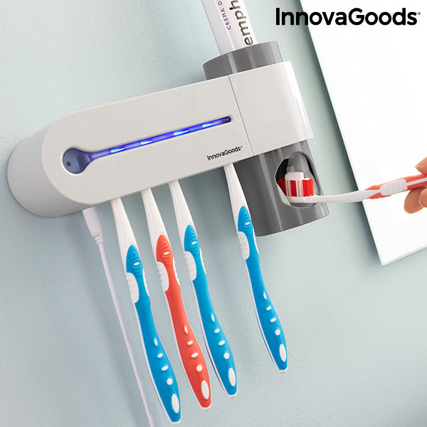 UV Toothbrush Steriliser with Stand and Toothpaste Dispenser Smiluv