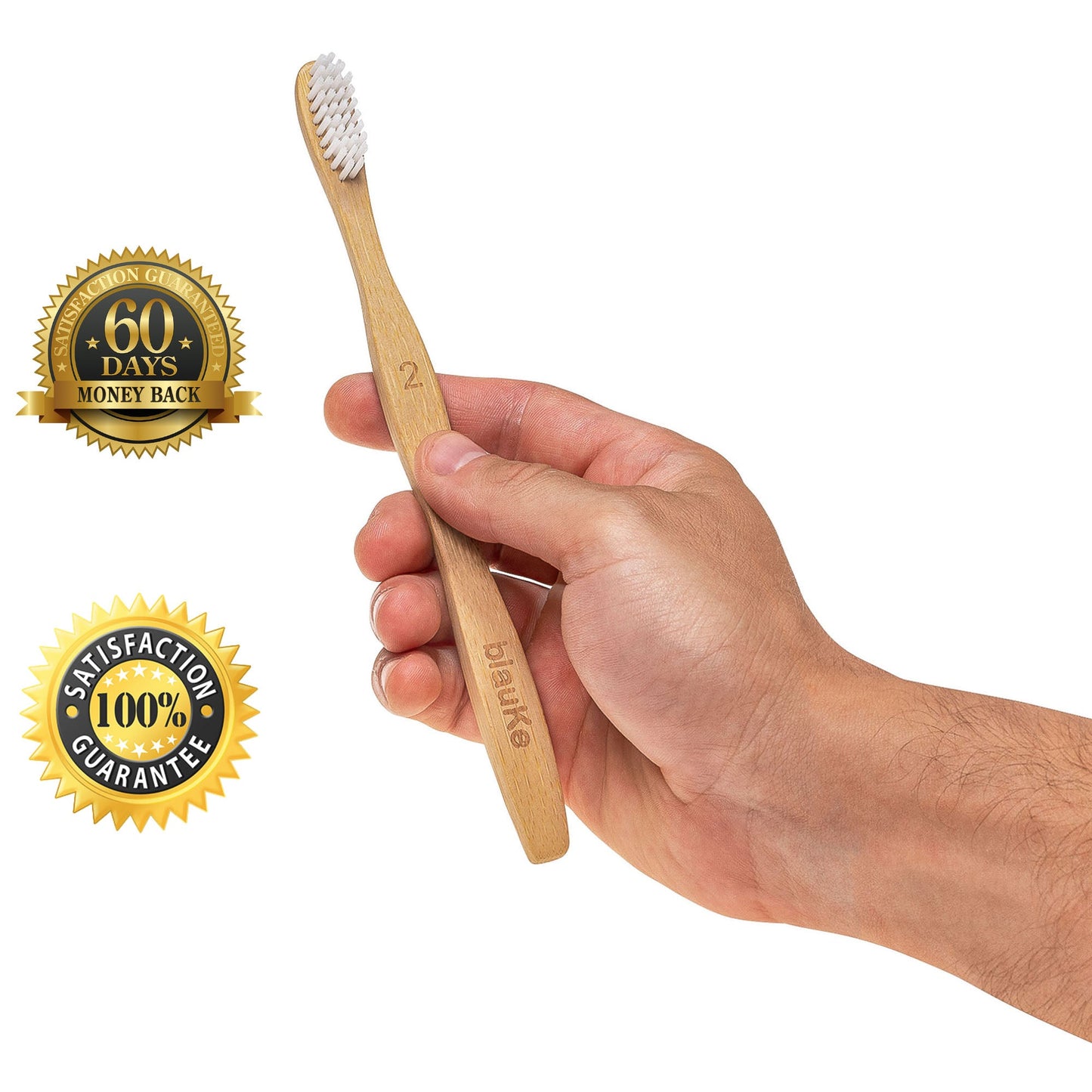 Bamboo Toothbrush Set 4-Pack - Bamboo Toothbrushes with Medium