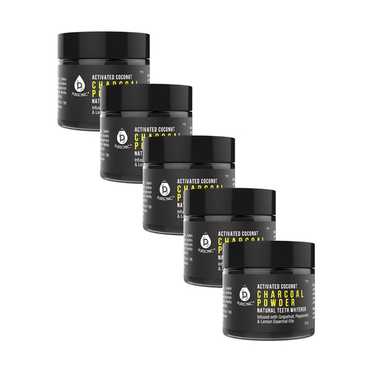 Pursonic Teeth Whitening Charcoal Powder Natural 5-Pack - Infused With