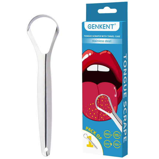 Tongue Scraper with Cases 100% Stainless Steel Tongue Cleaner