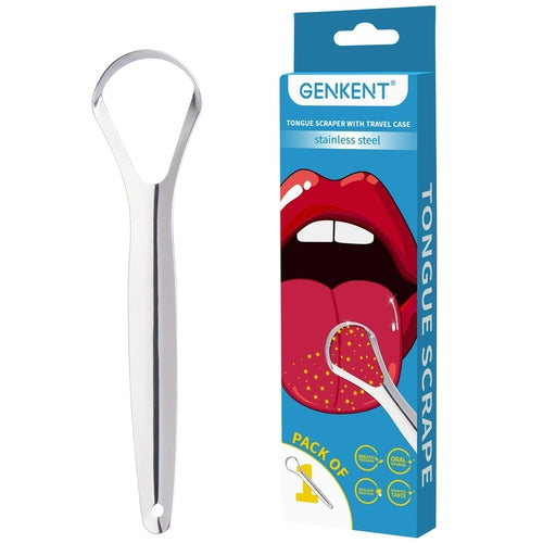 Tongue Scraper with Cases 100% Stainless Steel Tongue Cleaner