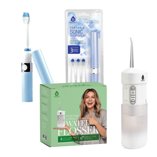 Compact Travel Oral Care Bundle: Portable USB Rechargeable Collapsible