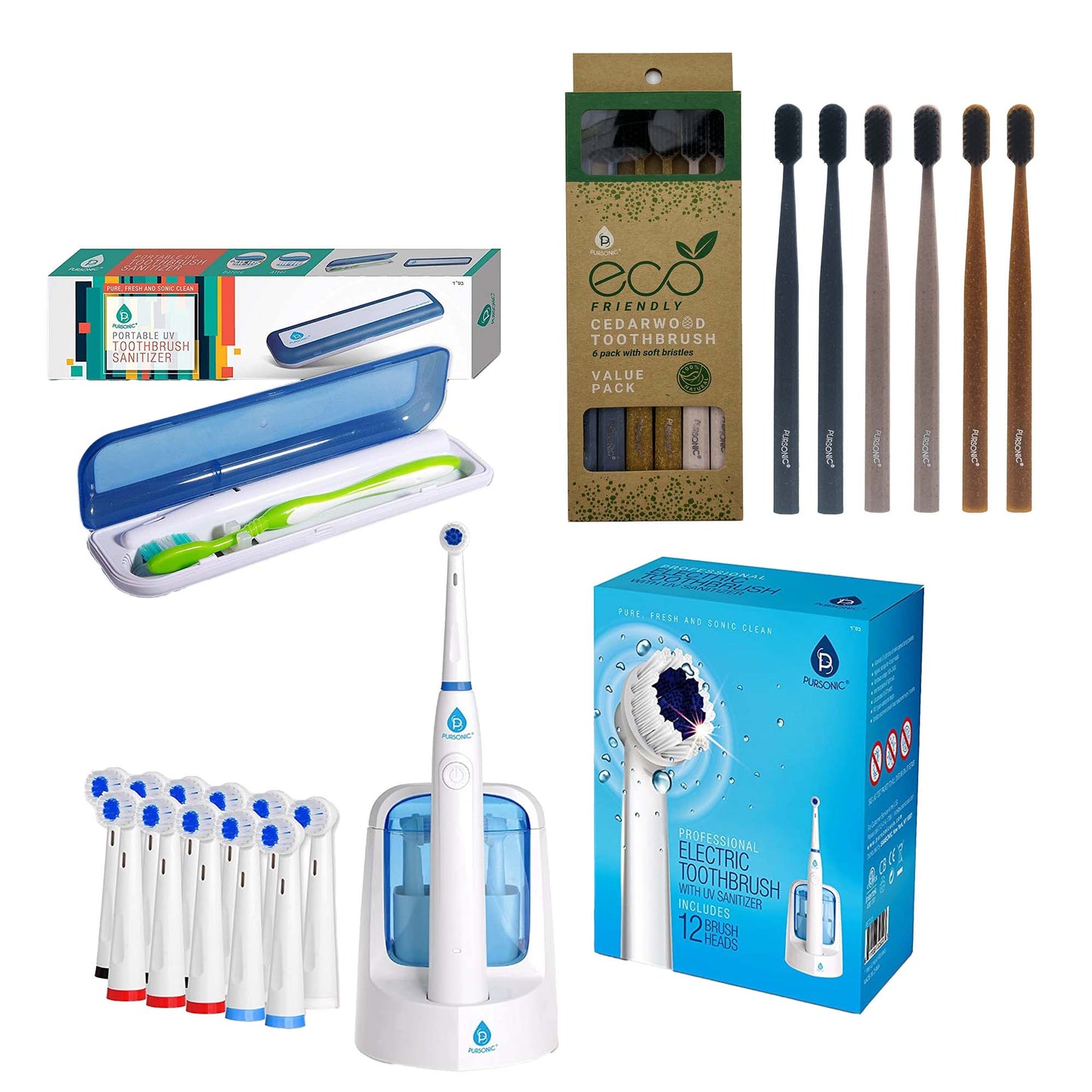 Family Dental Care Bundle: Pursonic RET200 Oscillating Electric