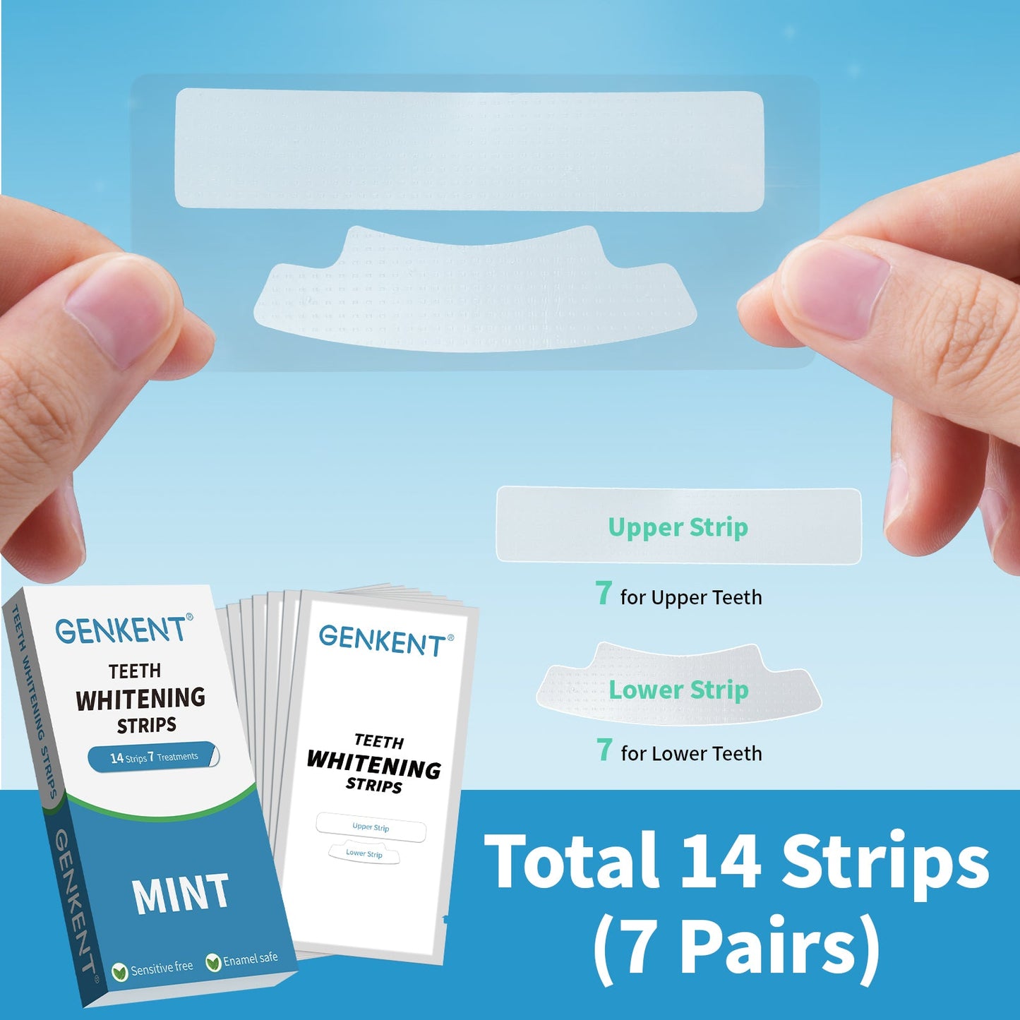 Sensitive Teeth Whitening Strips Portable 7-Day Effective Care Mint