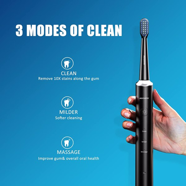 3 Cleaning Modes Waterproof Sonic Electric Toothbrush