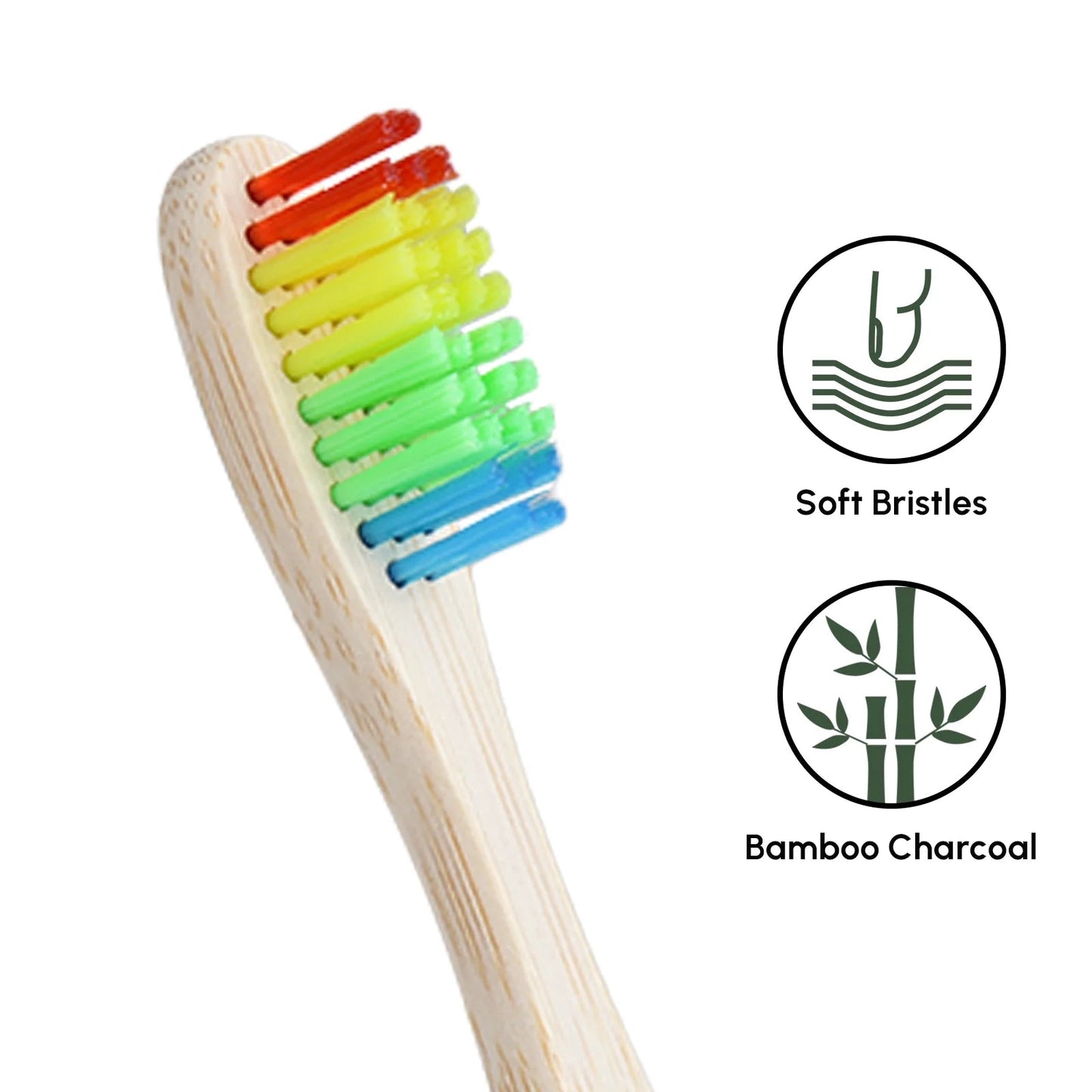 10 Pcs Natural Bamboo Toothbrush for Adult, 100% Biodegradable Soft