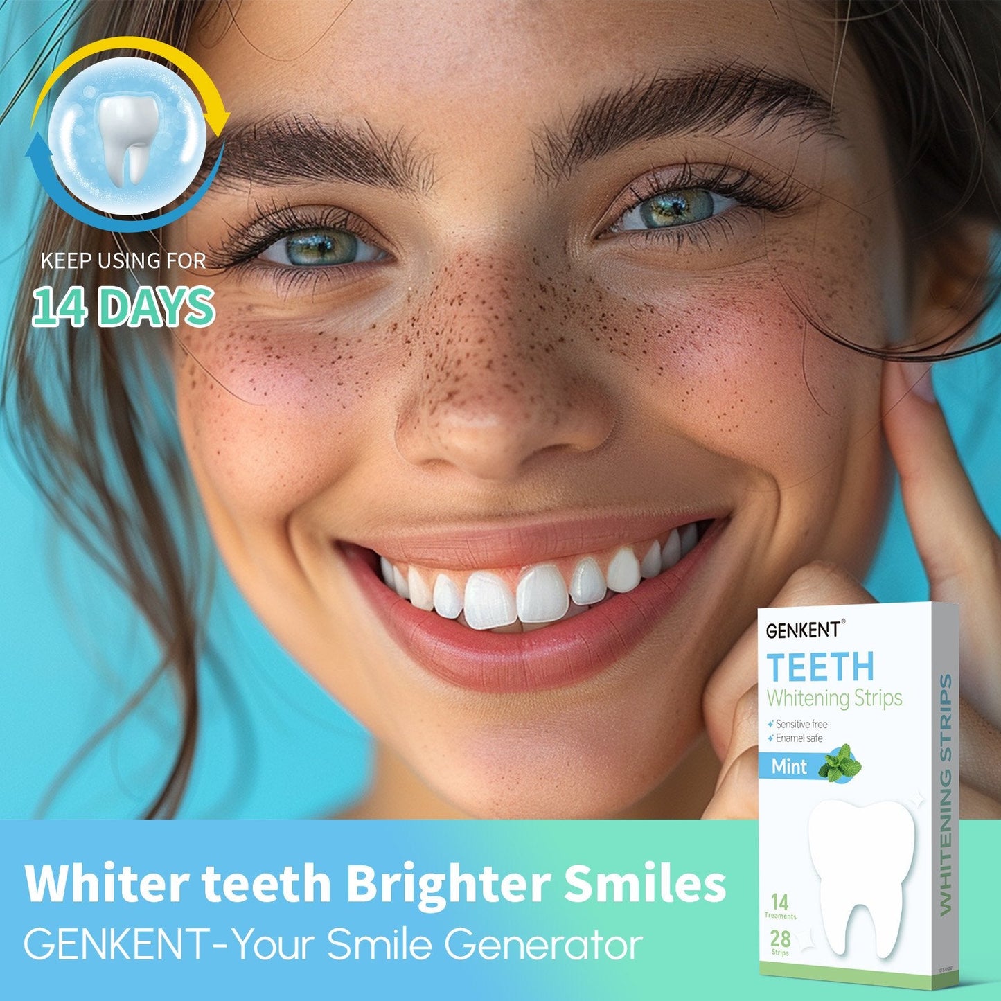 Teeth Whitening Strips 28 Strips Non-Sensitive Teeth Whitening Kit 14