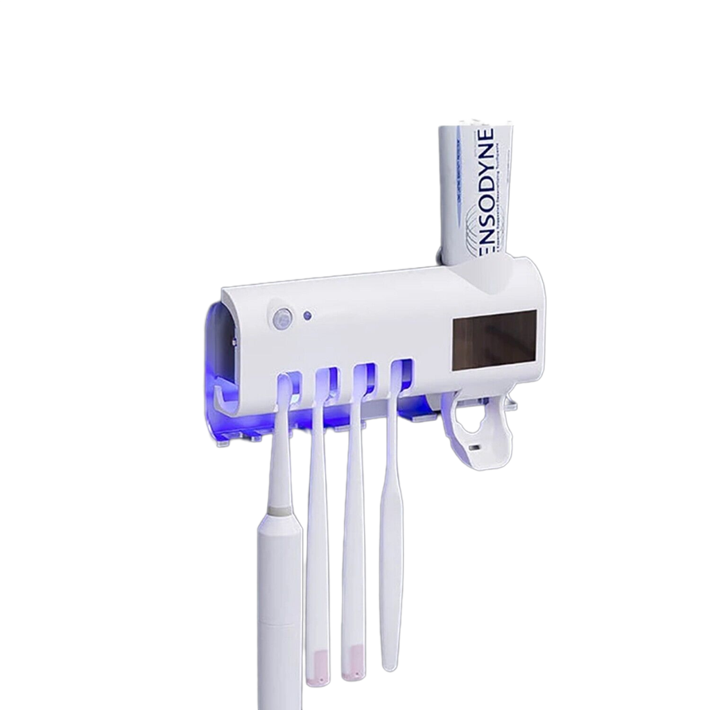 UV Light Sterilizer Toothbrush Holder Cleaner & Automatic Toothpaste