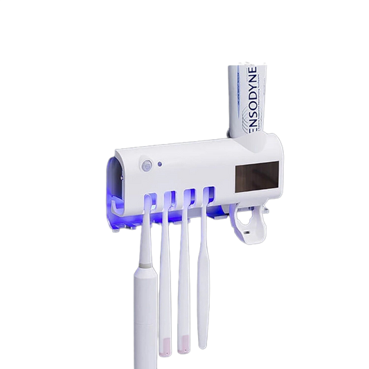 UV Light Sterilizer Toothbrush Holder Cleaner & Automatic Toothpaste