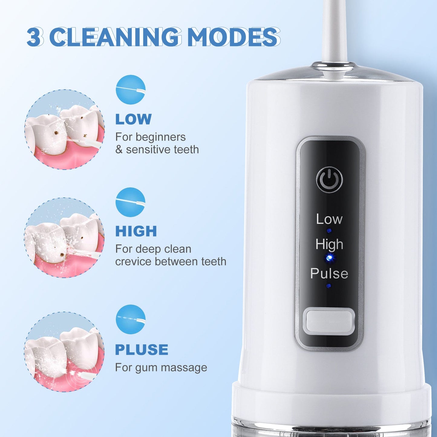 230ML Tank Cordless Water Flosser Dental Teeth Cleaner, Rechargeable